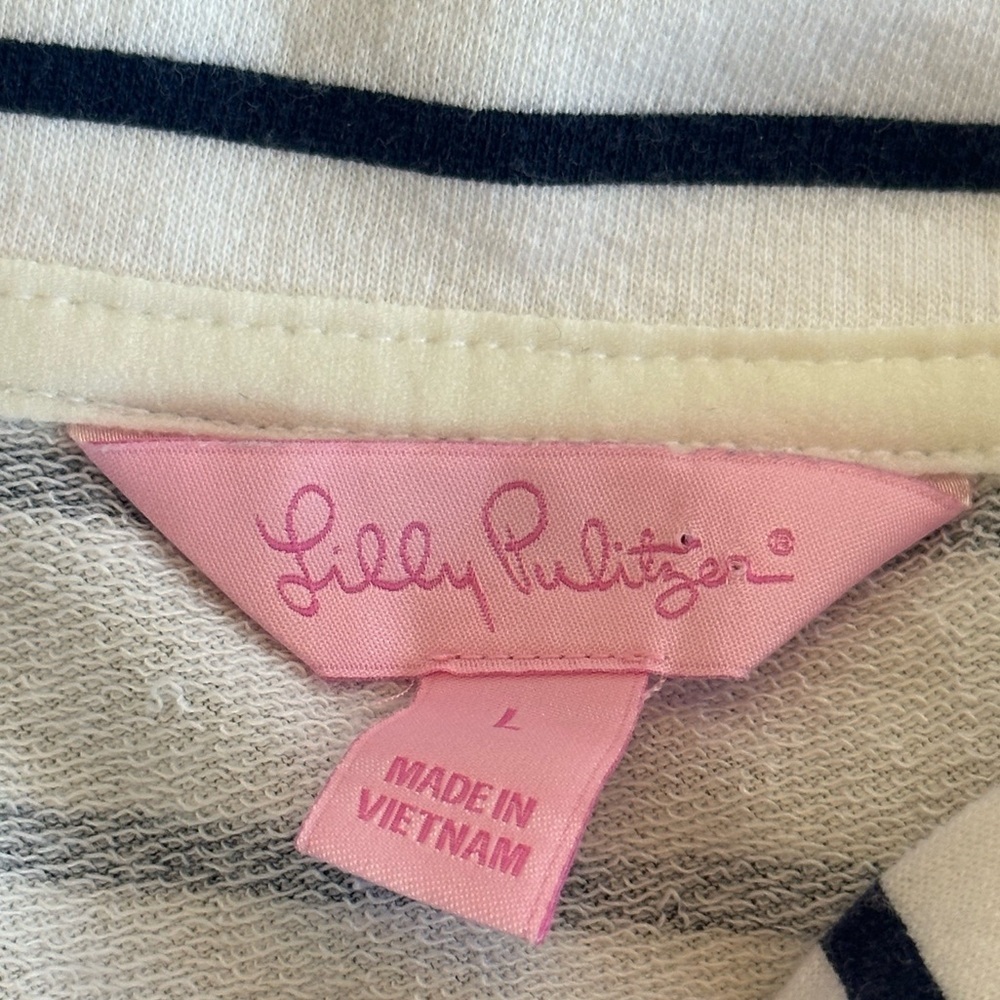 Lilly Pulitzer White and Navy Striped Pullover Top - Picture 7 of 10